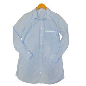 Victoria's Secret Blue Button Down/Up Longsleeve Nightgown Pajam Night Shirt XS